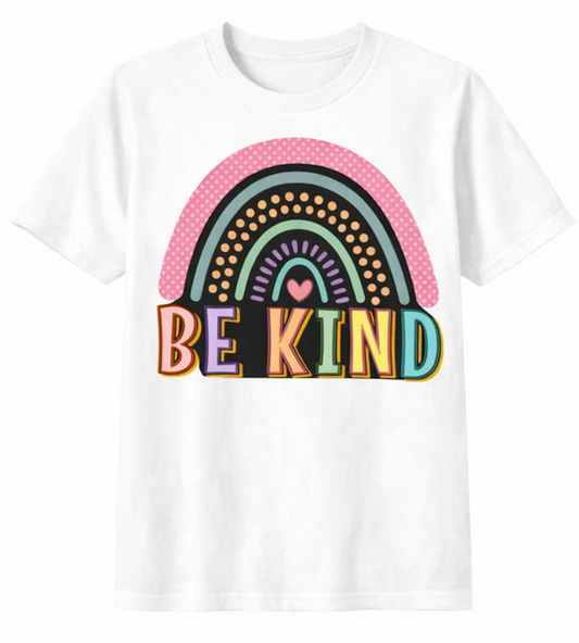 BE KIND – Rainbow Heart Tee