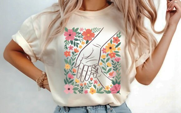 Hands of Support – Floral Unity Tee Design 3