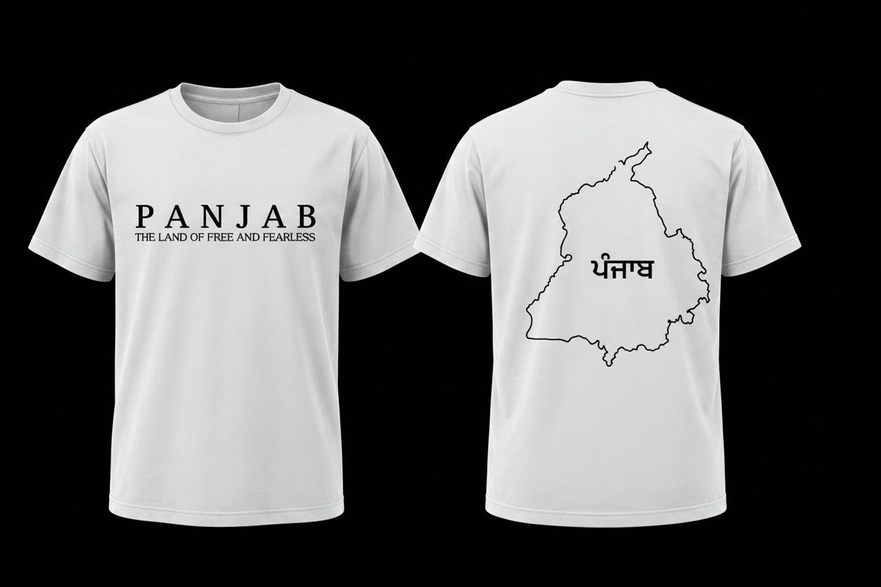 Punjab Outline Premium T-Shirt – Minimal Punjabi Culture Streetwear