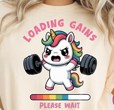 Loading Gains – Unicorn Gym Tee