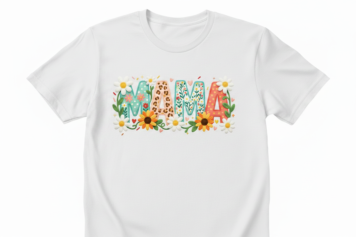 MAMA – Floral Patchwork Aesthetic Tee
