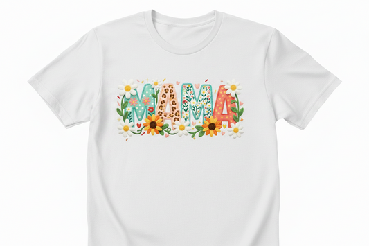 MAMA – Floral Patchwork Aesthetic Tee