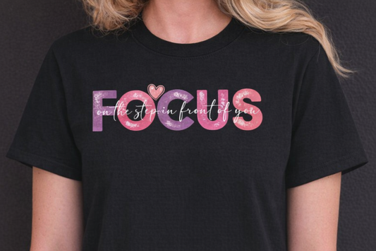FOCUS – Gradient Motivation Tee (Black & White)