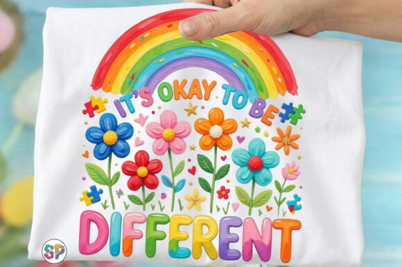 It’s Okay to Be Different – Inclusive Rainbow Floral Apparel