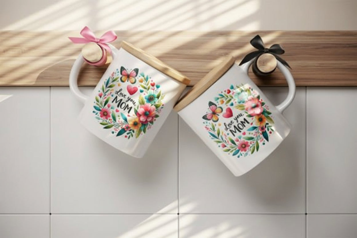 Love You Mom Floral Mug – Mother’s Day Gift Coffee Cup