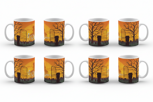 Happy Halloween Skeleton Graveyard Mug