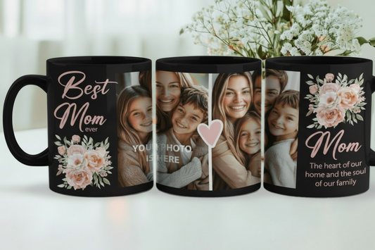 Personalized Mother’s Day Photo Mug – Custom Mom Collage Coffee Mug