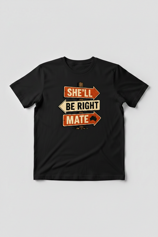 She’ll Be Right, Mate – Aussie Classic Signpost Tee