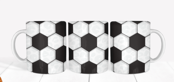 Soccer Pattern Mug – Minimal Football Hex Design