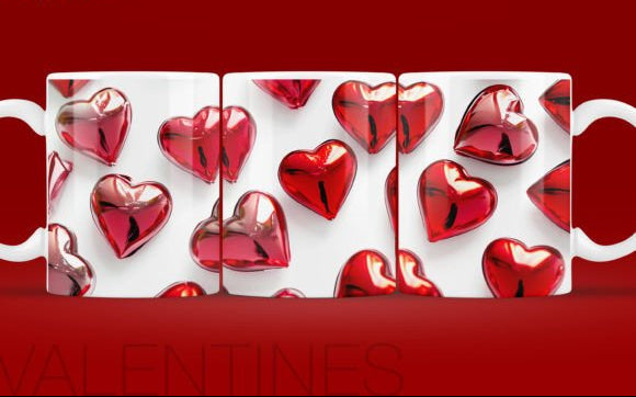 Valentine’s Red Heart Mug – Romantic Love Coffee Cup