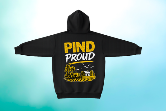 PIND PROUD – Premium Black Hoodie (Front + Back Print)