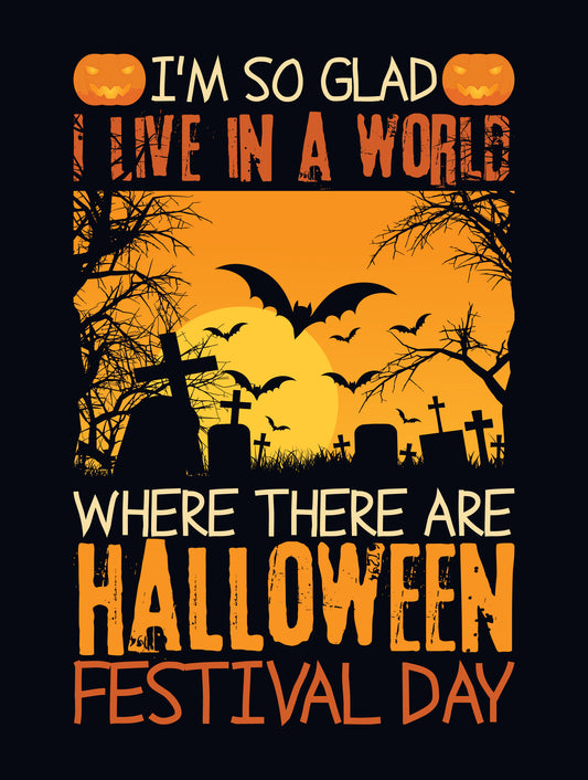 I Live in a World Where There Are Halloween Festival Day” Funny Halloween T-Shirt