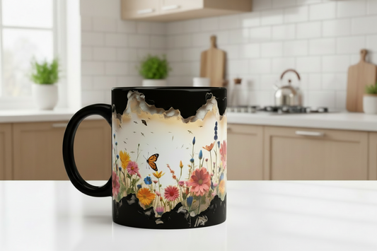 Wildflower Serenity Mug – Butterfly Garden Design