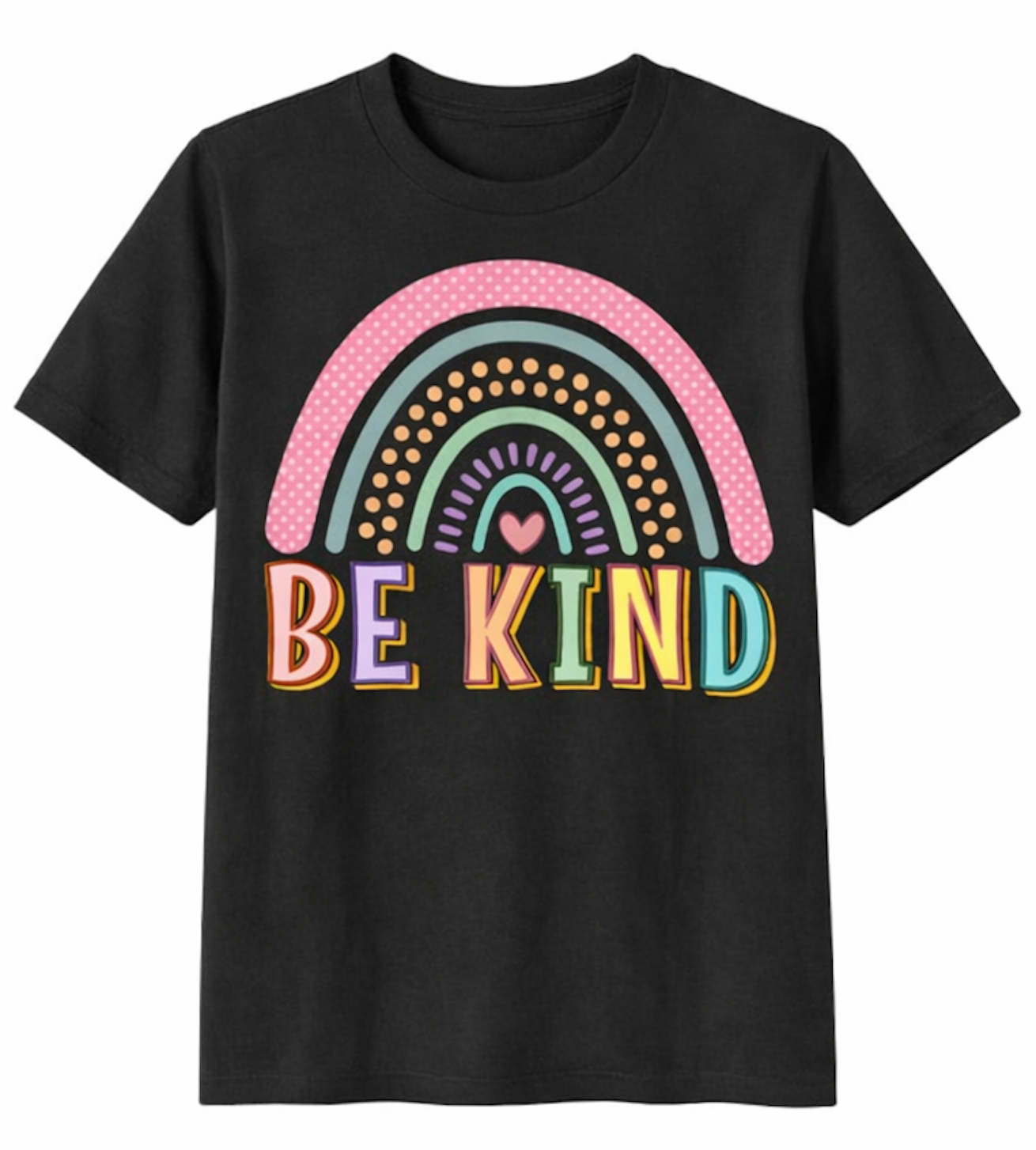 BE KIND – Rainbow Heart Tee