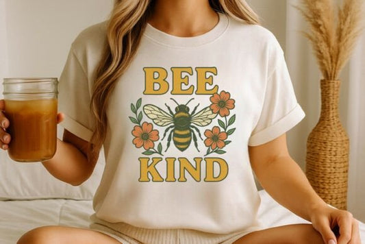 Bee Kind Tee — Black & White Edition