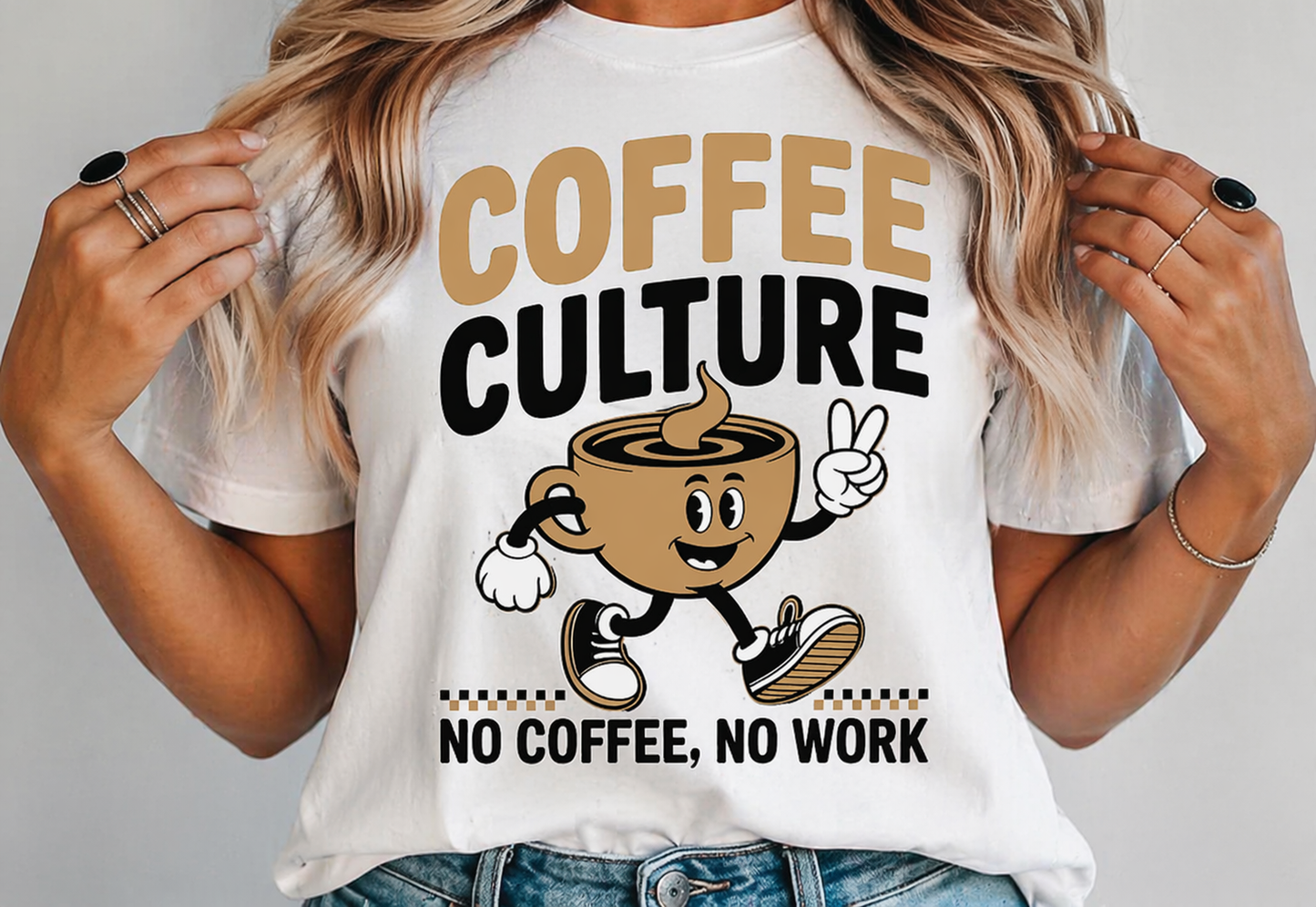 Coffee Culture – No Coffee No Work Funny T-Shirt