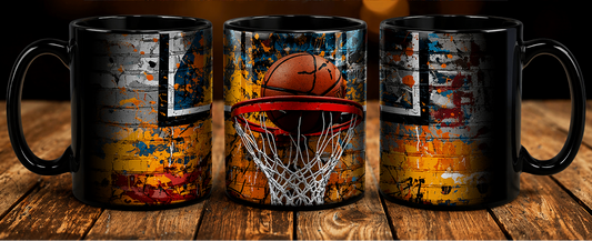 Street Art Basketball Mug – Urban Hoop Graffiti Design