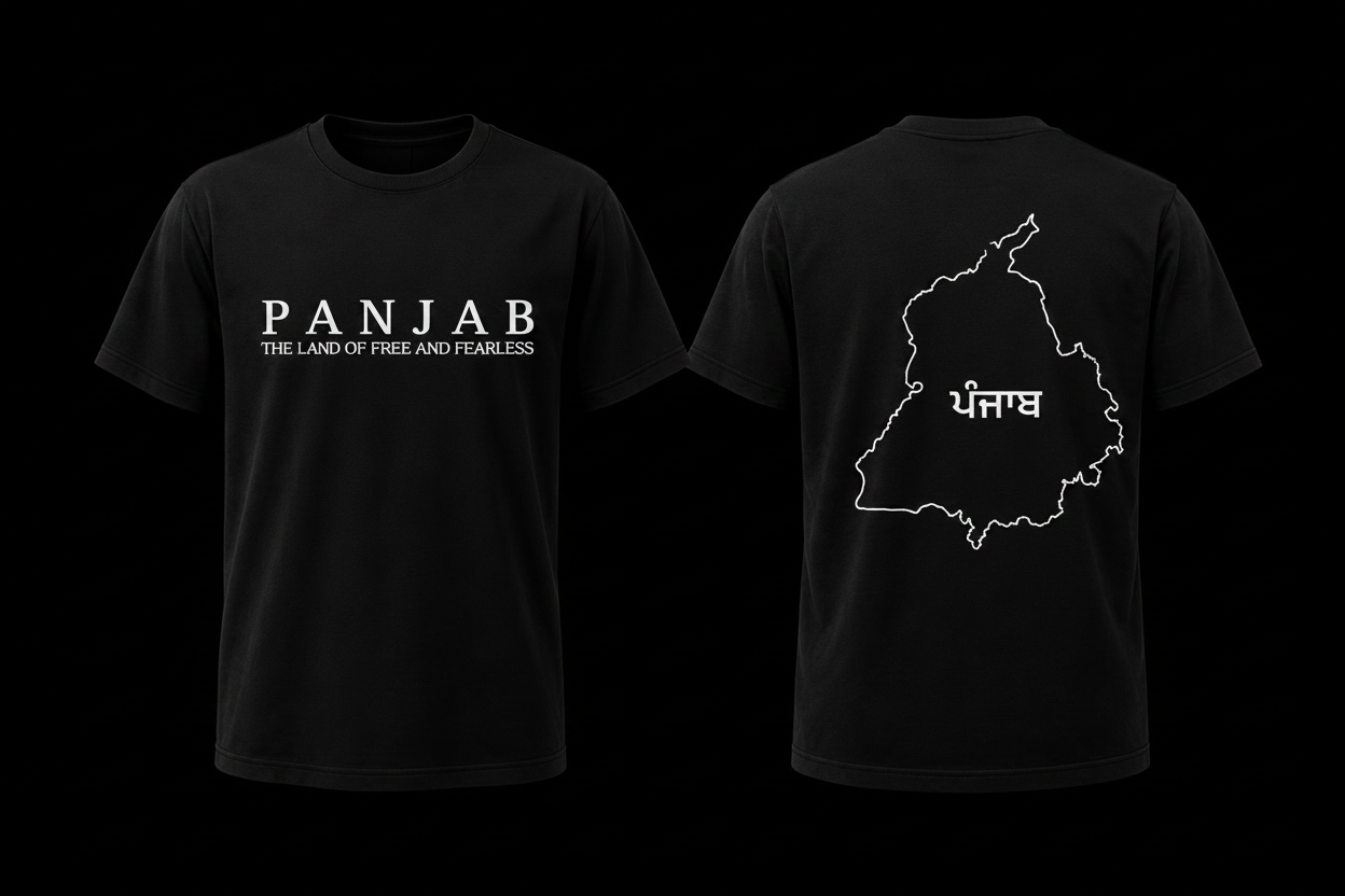 Punjab Outline Premium T-Shirt – Minimal Punjabi Culture Streetwear