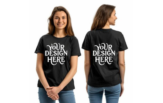 Custom T-Shirt Round Neck Front and Back  - Premium Quality