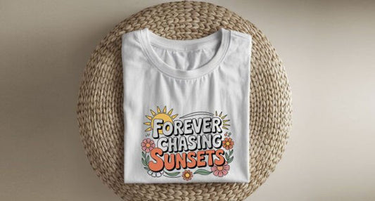 Forever Chasing Sunsets – Retro Floral Tee