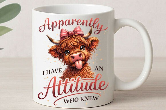 Apparently, I Have an Attitude – Sassy Cow Mug