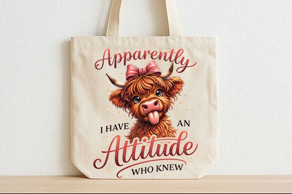 Apparently, I Have an Attitude – Sassy Cow Tote Bag
