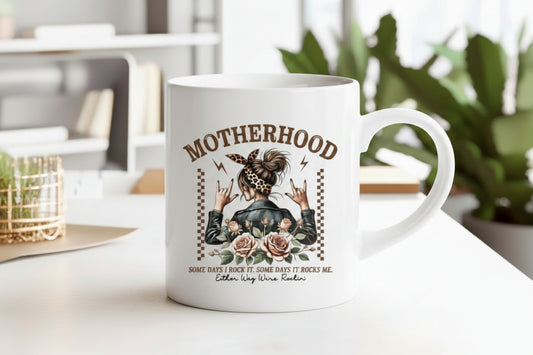 Motherhood Rocks Mug – Funny Mom Life Coffee Cup