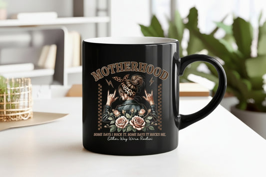 Motherhood Rocks Mug – Funny Mom Life Coffee Cup