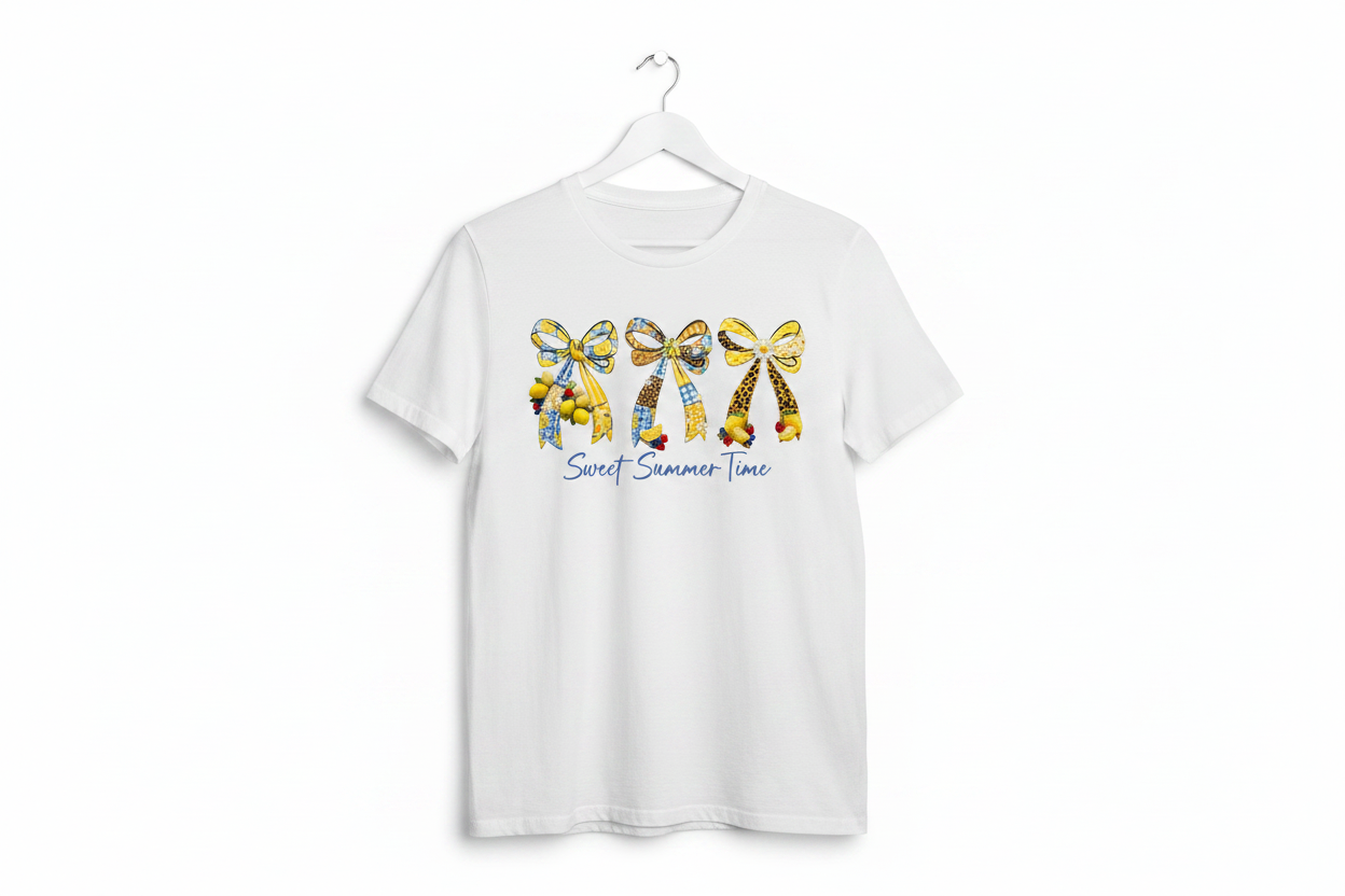 Sweet Summer Time – Lemon Bow Aesthetic Tee
