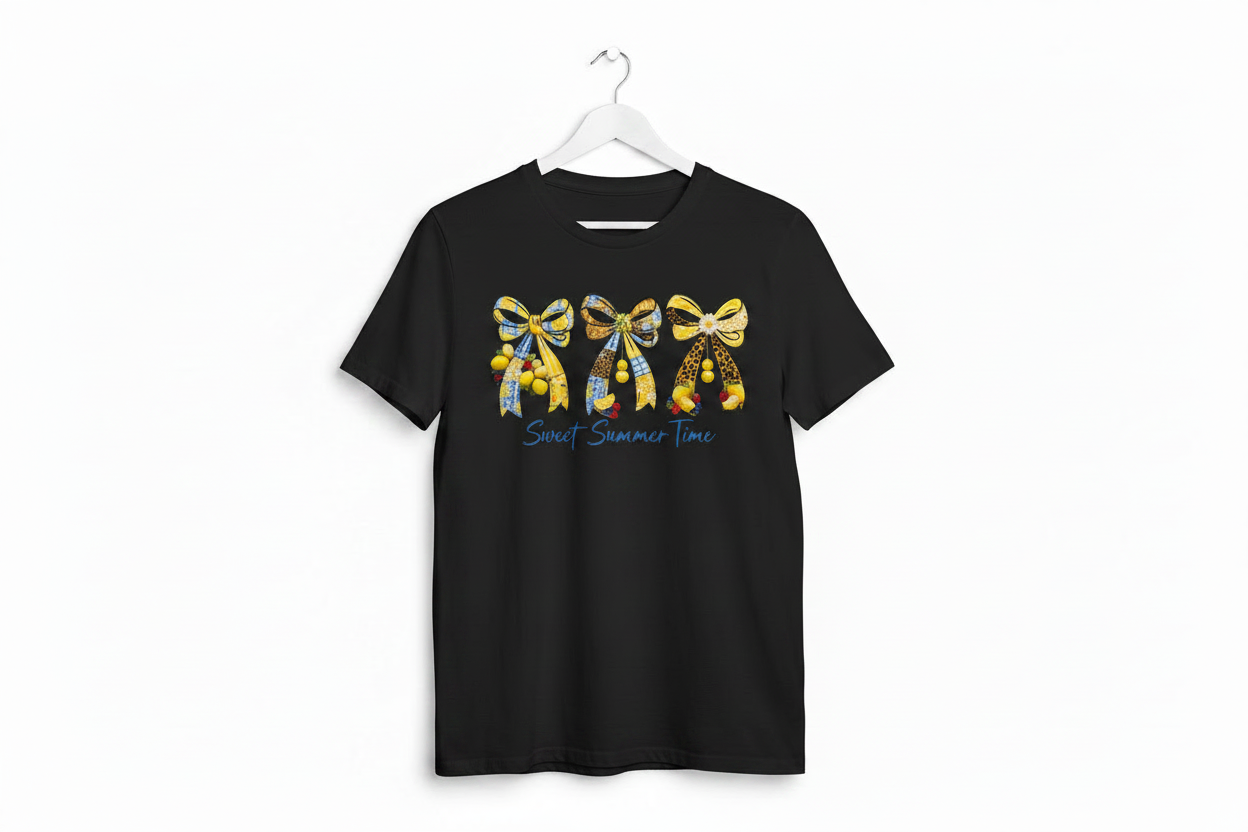 Sweet Summer Time – Lemon Bow Aesthetic Tee