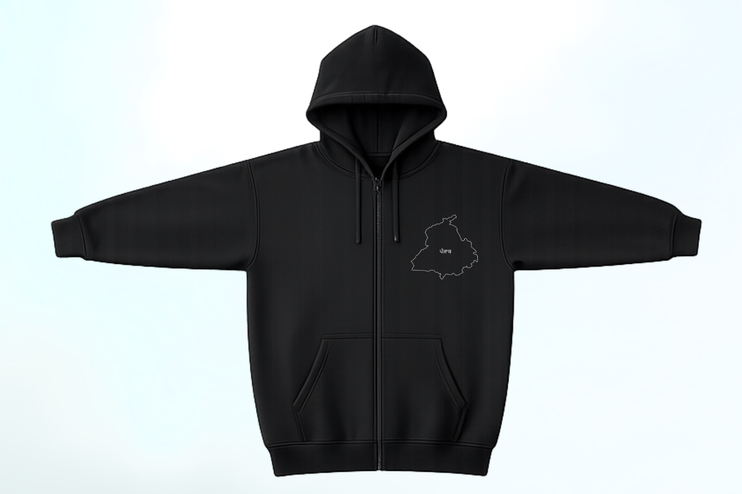 Punjab Map Minimal Hoodie - Hoodie with Zipper