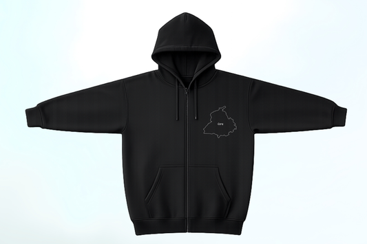 Punjab Map Minimal Hoodie - Hoodie with Zipper