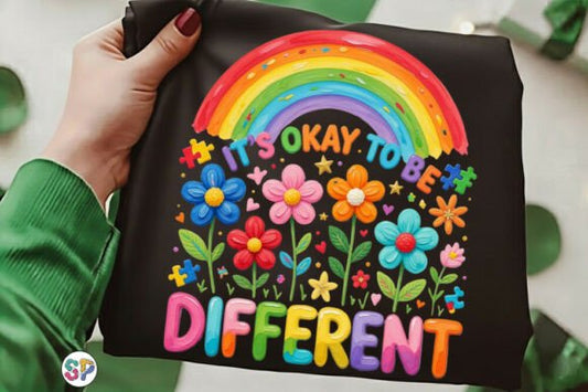 It’s Okay to Be Different – Inclusive Rainbow Floral Apparel