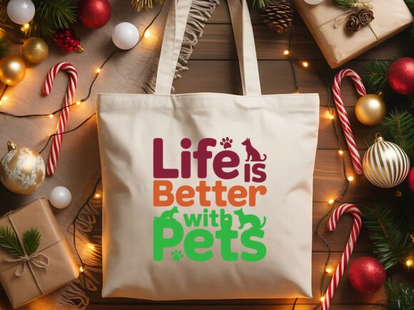 Festive Pet Lover Tote Bag
