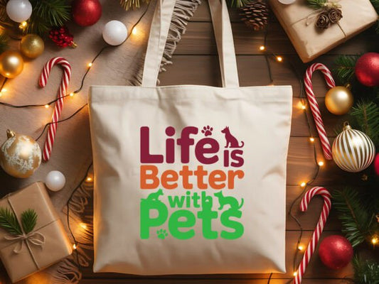 Festive Pet Lover Tote Bag