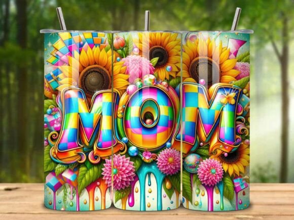 Colorful MOM Tumbler – Vibrant Mother’s Day Gift