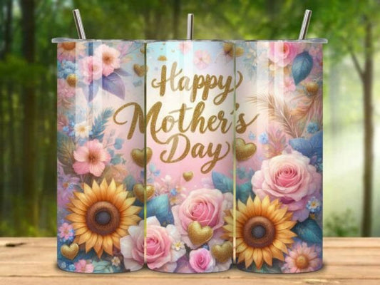 Happy Mother’s Day Floral Tumbler – Gift for Mum