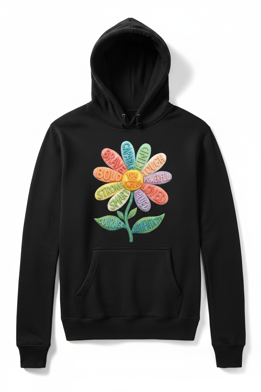 You Are Enough – Cozy Empowerment Hoodie
