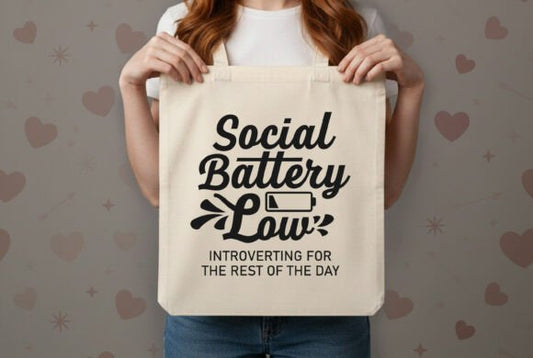 Social Battery Low Tote Bag