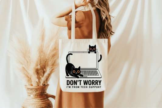 IT Helpdesk Cat Tote- Geeky Humor Bag