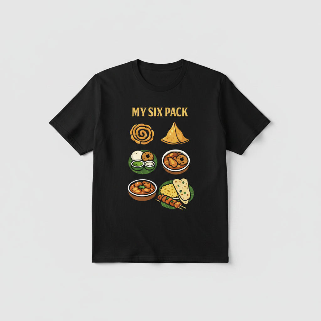 My Six Pack – Desi Food Lover Tee