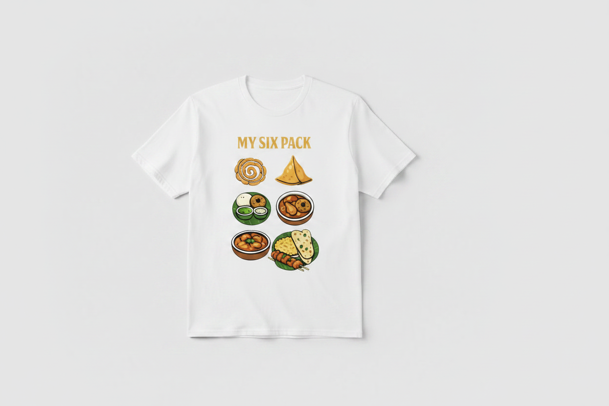 My Six Pack – Desi Food Lover Tee