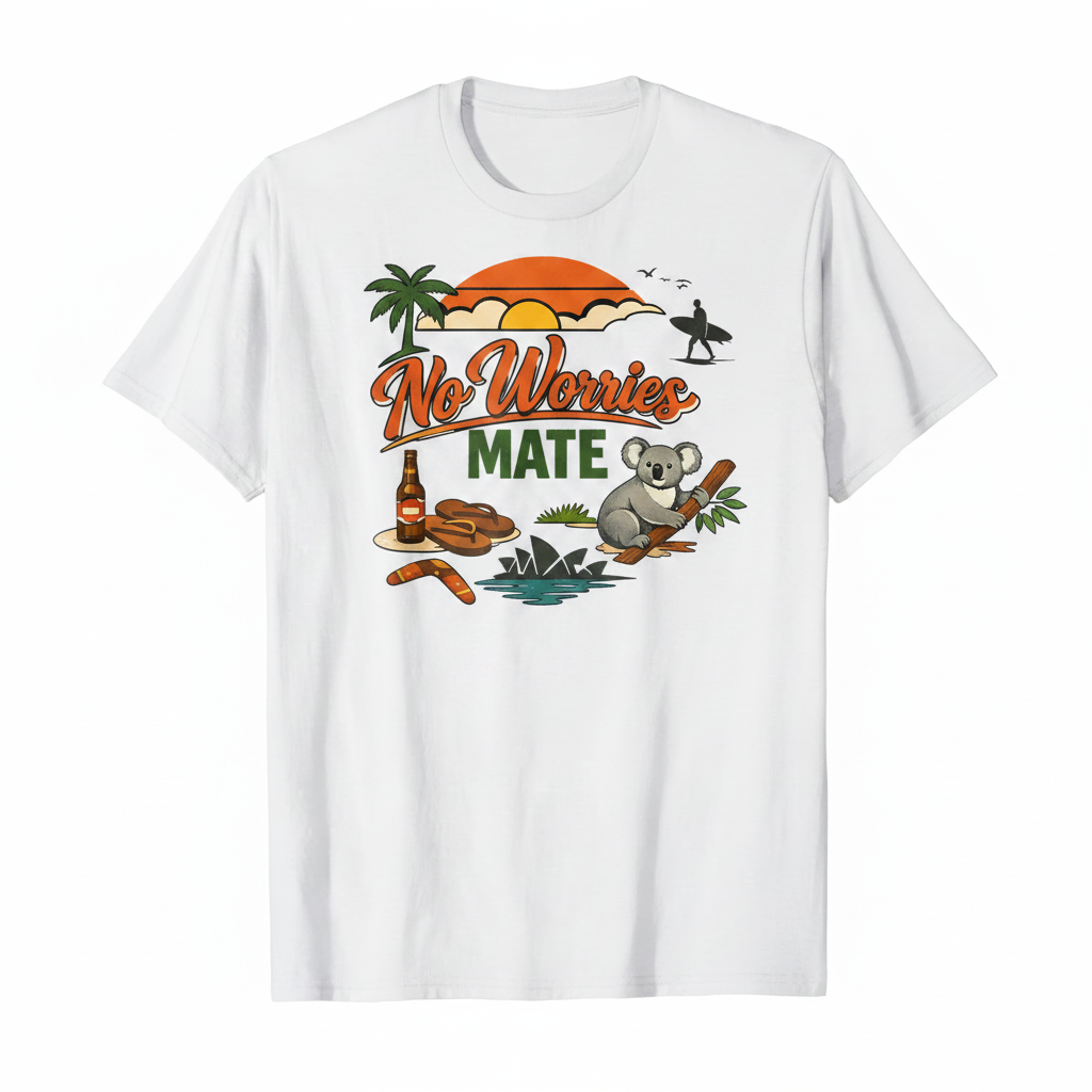 No Worries Mate – Ultimate Aussie Vibes Tee