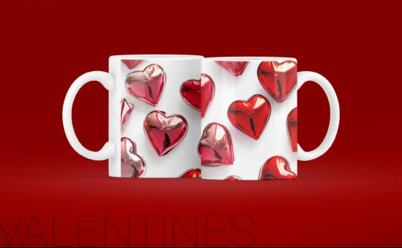 Valentine’s Red Heart Mug – Romantic Love Coffee Cup