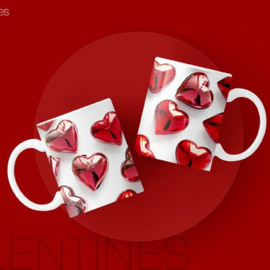 Valentine’s Red Heart Mug – Romantic Love Coffee Cup