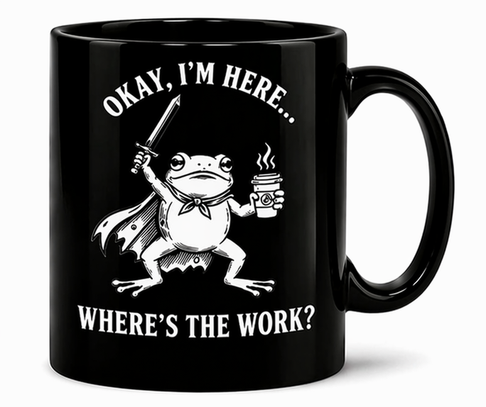 Okay, I'm Here. Where's the Work? Mug